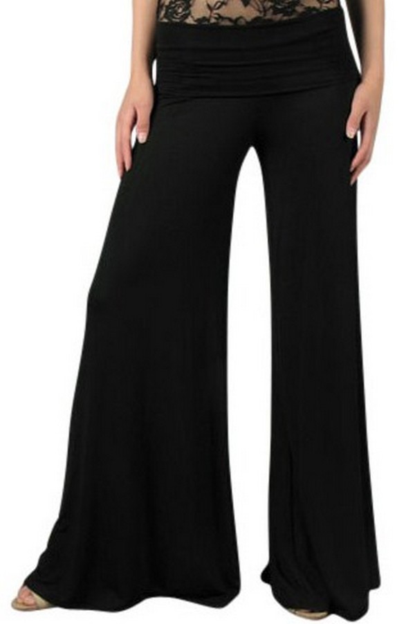 Superwide Comfy Palazzo Pants in Black Lily Boutique